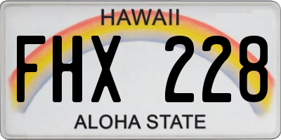 HI license plate FHX228