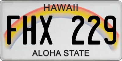 HI license plate FHX229