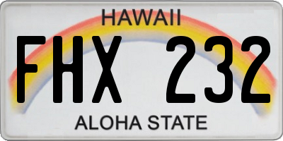 HI license plate FHX232