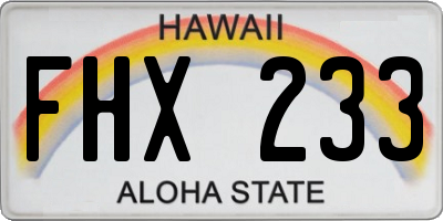 HI license plate FHX233