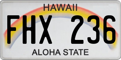 HI license plate FHX236