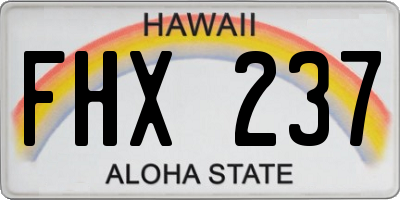 HI license plate FHX237