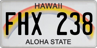 HI license plate FHX238