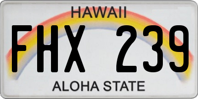 HI license plate FHX239