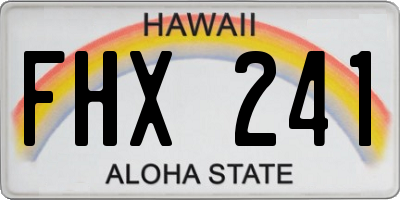 HI license plate FHX241