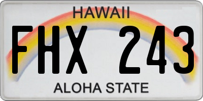 HI license plate FHX243