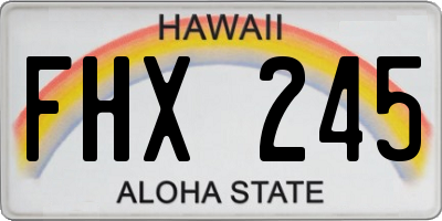 HI license plate FHX245