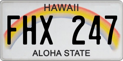HI license plate FHX247