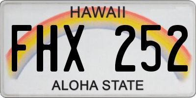 HI license plate FHX252