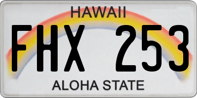 HI license plate FHX253