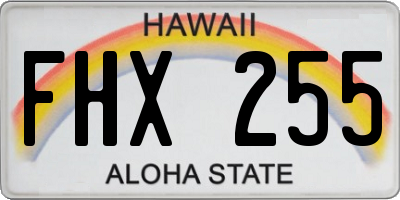 HI license plate FHX255