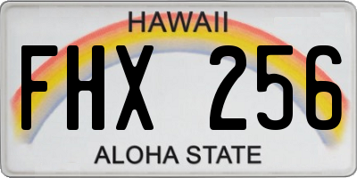 HI license plate FHX256