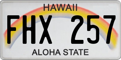 HI license plate FHX257