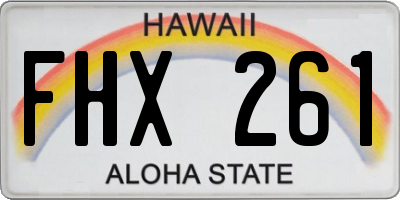HI license plate FHX261