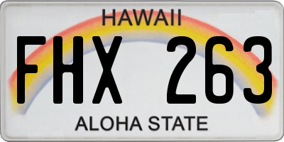 HI license plate FHX263