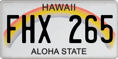HI license plate FHX265