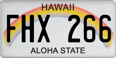HI license plate FHX266