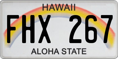 HI license plate FHX267