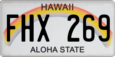 HI license plate FHX269