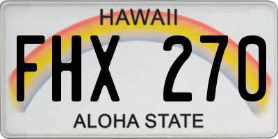 HI license plate FHX270