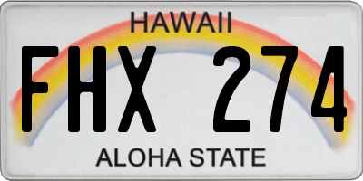 HI license plate FHX274