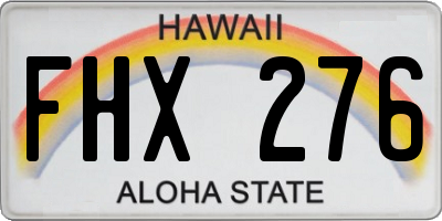 HI license plate FHX276