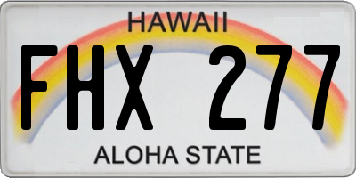 HI license plate FHX277