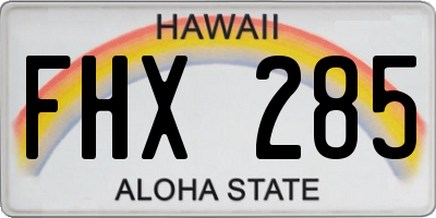HI license plate FHX285