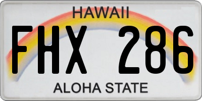 HI license plate FHX286