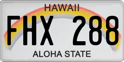 HI license plate FHX288