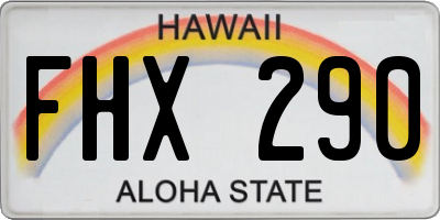 HI license plate FHX290