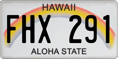 HI license plate FHX291
