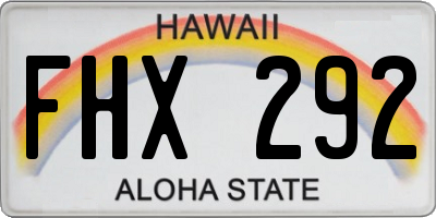 HI license plate FHX292