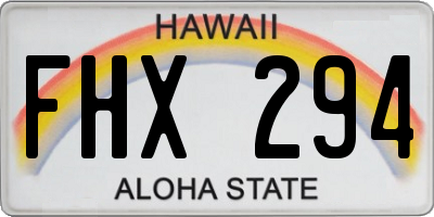 HI license plate FHX294
