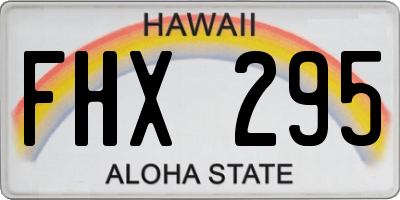 HI license plate FHX295