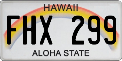 HI license plate FHX299