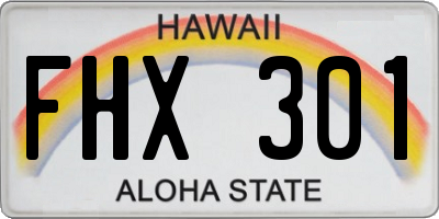 HI license plate FHX301
