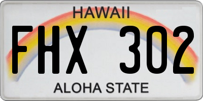 HI license plate FHX302