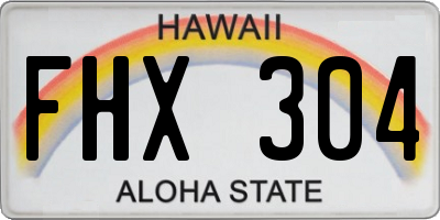 HI license plate FHX304