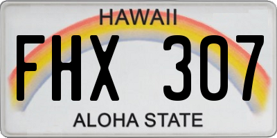 HI license plate FHX307
