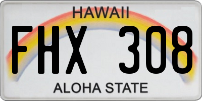 HI license plate FHX308