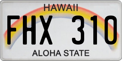HI license plate FHX310