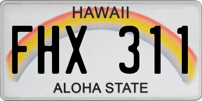 HI license plate FHX311