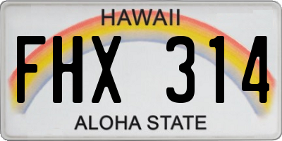 HI license plate FHX314