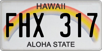 HI license plate FHX317