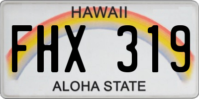HI license plate FHX319