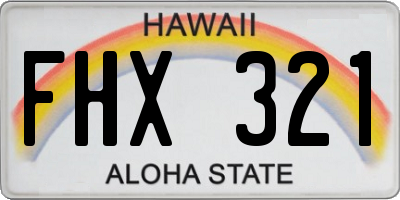 HI license plate FHX321