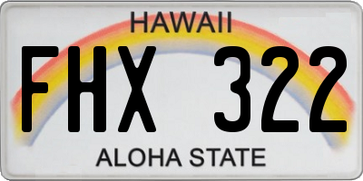 HI license plate FHX322