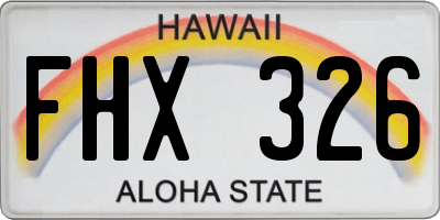 HI license plate FHX326