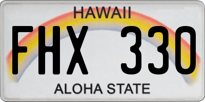 HI license plate FHX330
